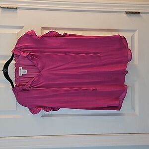 Sleeveless pink blouse, ruffle collar and arms, sz xl